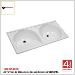 Tanque de Roupas Duplo T-112 112x53 Mármore Sintético