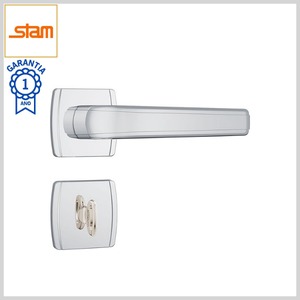 Fechadura Banheiro Standard  823/23 Broca40mm Tranqueta c/Maçaneta c/Roseta Inox Quadrada